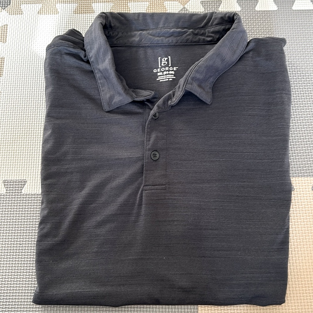 George charcoal gray collared short sleeve polo shirt 3XL (54-56)